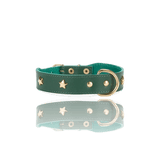dog-collar-branni-star-collars-green-leather-gold-detail-packshot-the-worthy-bone